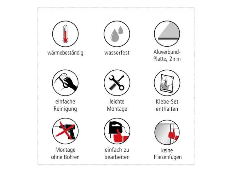 MySpotti Küchenrückwand Profix Cucina Liam 160 x 60 cm Grau-Beige