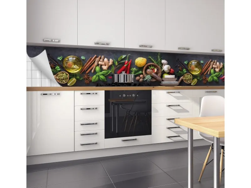 Myspotti Küchenrückwandfolie Fresh Spice Selbstklebend 450 cm x 60 cm