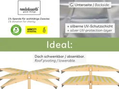 needs&wants Sitzbänke^Holz Sandkasten mit Dach Sunplaya4