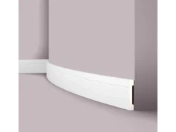 NOEL & MARQUET NMC FD2 Flex WALLSTYL Flexible Sockelleiste Zierleiste Stuckleiste 2 m 200 cm x 1,5 cm x 11 cm Weiß