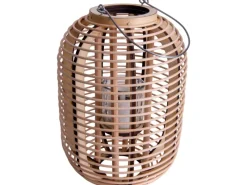 Näve Dekoleuchte Korb Natur 32,5 cm inkl. LED-Solar-Kerze