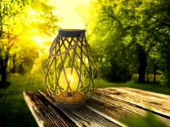 Näve LED-Deko-Solarleuchte 31 cm Grün Gold mit Aufhängemöglichkeit