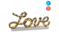 Näve LED-Deko-Tischleuchte Love Natur 20 cm x 45 cm x 5 cm