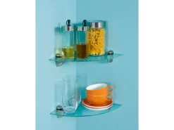 OBI Eckregal Glasboden Villar Klar 25 cm x 25 cm x 0,6 cm