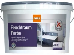 OBI Weißlacke^Feuchtraumfarbe Weiß matt 5 l