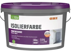 OBI Weißlacke|Spezialfarben^Isolierfarbe Konservierungsmittelfrei Weiß-Matt 2,5 l