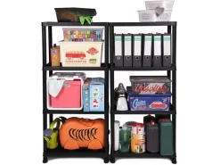 Ondis24 Kellerregale|Regale Schwarz^Kunststoffregal Steckregal 60 x 30 cm Doppelpack