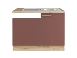 Optifit Möbelserien^Bari407 Küchen-Spülenunterschrank Rostrot