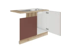 Optifit Möbelserien^Bari407 Küchen-Spülenunterschrank Rostrot