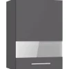 Optifit Möbelserien^Küchen-Oberschrank mit Glassegment Ingvar420 50 cm Anthrazit Matt