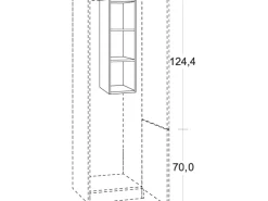 Optifit Küchen-Oberschrankregal Salo214 30cm Weiß zum Einbau in Küchen-Hochschr.
