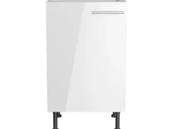 Optifit Weißlacke^Küchen-Spülenunterschrank Rurik986 50 cm x 87 cm x 58,4 cm Weiß