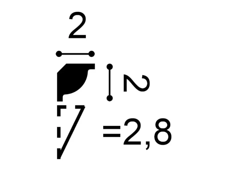 ORAC DECOR CX132 AXXENT Profilleiste Stuck Decken Eck-Leiste Zierelement 2 m 200 cm x 2 cm x 2 cm Weiß