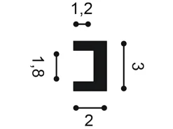 ORAC DECOR CX190 AXXENT U-PROFILE Eckleiste für Indirekte Beleuchtung 2 m 200 cm x 3,0 cm x 2,0 cm Weiß