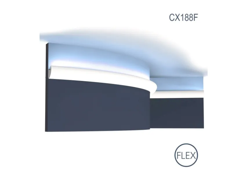 ORAC DECOR CX188F AXXENT Flexible Eckleiste Zierleiste Stuckleiste 2 m 200 cm x 3,0 cm x 3,4 cm Weiß