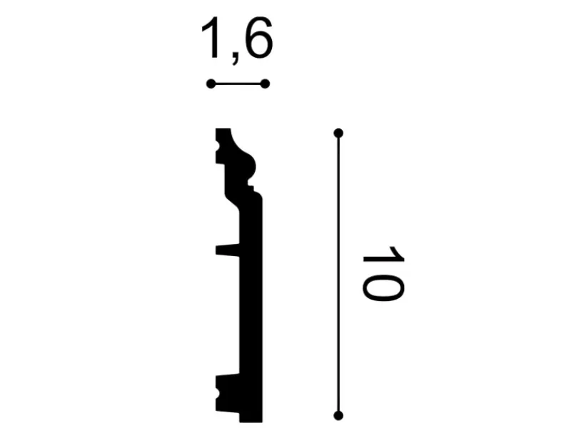 ORAC DECOR SX173 AXXENT CONTOUR Sockelleiste Zierleiste Wandleiste 2 m 200 cm x 10,0 cm x 1,6 cm Weiß