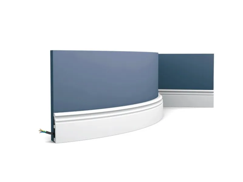 ORAC DECOR SX195F LUXXUS HAMBURG Flexible Sockelleiste Zierleiste 2 m 200 cm x 1,9 cm x 8 cm Weiß
