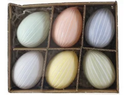 Ostern^Ostereier-Set Kunststoff 6 Stück Bunt Pastell