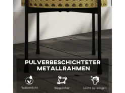 Outsunny Blumenständer-Set Stahl Gold Ø30 x 40H cm