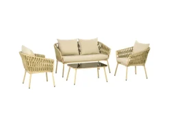 Outsunny Kissen^4 Tlg. Gartenmöbel-Set mit Kissen für Garten Terrasse