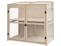 Outsunny Frühbeet aus Holz 2-Stufig mit Dachfenster Natur 103 x 61 x 103 cm