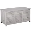 Outsunny Sitzbänke^Gartenbox Wetterbeständig 127 x 56 x 60 cm Grau