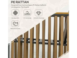 Outsunny Stühle^Gartenmöbel-Set 3-tlg. inkl. Couchtisch 2 Stühle