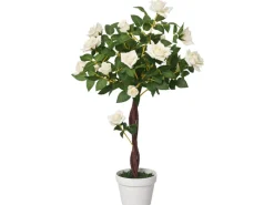 Outsunny Kunstpflanzen^Künstliche Pflanzen Kunststoff Stoff Weiß 18L x 18B x 90H cm