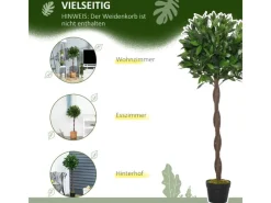 Outsunny Kunstpflanzen^Künstliche Pflanze Kunststoff Zement Ø16 x 120H cm