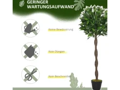 Outsunny Kunstpflanzen^Künstliche Pflanze Kunststoff Zement Ø16 x 120H cm