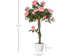 Outsunny Ostern|Kunstpflanzen^Künstliche Rosenpflanzen im Zementtopf 90 cm