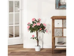 Outsunny Ostern|Kunstpflanzen^Künstliche Rosenpflanzen im Zementtopf 90 cm