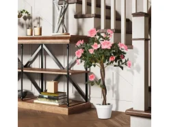 Outsunny Ostern|Kunstpflanzen^Künstliche Rosenpflanzen im Zementtopf 90 cm