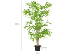 Outsunny Kunstpflanzen^Künstlicher Bambus Kunststoff Zement Ø17 x 150H cm