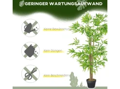 Outsunny Kunstpflanzen^Künstlicher Bambus Kunststoff Zement Ø17 x 150H cm
