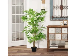 Outsunny Kunstpflanzen^Künstlicher Bambus Kunststoff Zement Ø17 x 150H cm