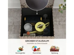 Outsunny Aufbewahrung^Polyrattan Auflagenbox mit Deckel
