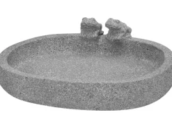 Ovale Vogeltränke aus Zement 32 cm x 25 cm x 8 cm