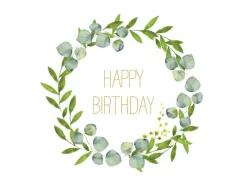 PPD Papierservietten Eucalyptuskranz und Spruch 16,5 x 16,5 cm 20 Stk Weiß-Grün FSC®