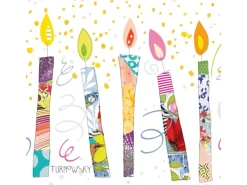 PPD Papierservietten Geburtstagskerzen 16,5 cm x 16,5 cm 20 Stück Bunt FSC®