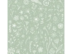 PPD Papierservietten mit Blumen 16,5 cm x 16,5 cm 20 Stück Grün-Weiß FSC®