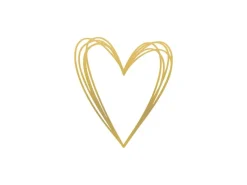 PPD Papierservietten mit Herz 16,5 cm x 16,5 cm 20 Stück Weiß-Gold FSC®