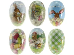 Ostern^Papp-Ei zum Öffnen Ostermotive 9-fach sortiert 9 cm