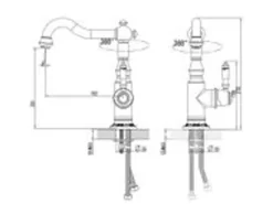 PaulGurkes Schwarze Nostalgie Waschtischarmatur Küchenarmatur mit Bordüre