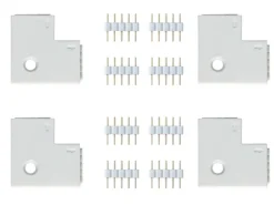 Paulmann Vitrinen^MaxLED Eckverbinder 90° Weiß 4er-Pack inkl. 8 Steckverbinder