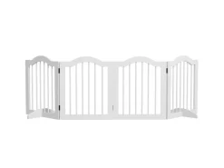 PawHut Absperrgitter mit 2 Stützfüßen und 4 Paneelen