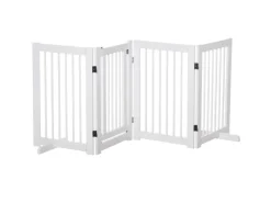 PawHut Hundebedarf^Absperrgitter mit Tür und 2 Stützfüßen