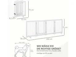 PawHut Hundebedarf^Absperrgitter mit Tür und 2 Stützfüßen