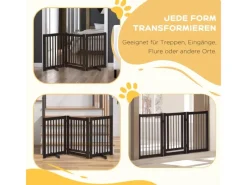 PawHut Hundebedarf^Absperrgitter Verstellbar Klappbar 155 x 1 5 x 76 cm