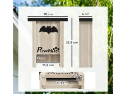 PawHut Kleintierbedarf^Fledermauskasten Tannenholz Naturholz 18L x 6B x 22,5H cm